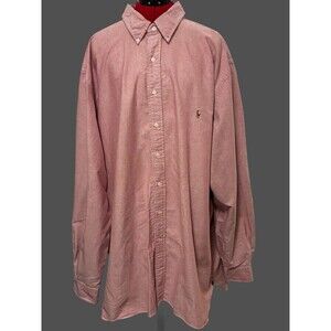 Ralph Lauren Men's Classic Fit Long Sleeve Oxford Shirt Pink Size 2XLT